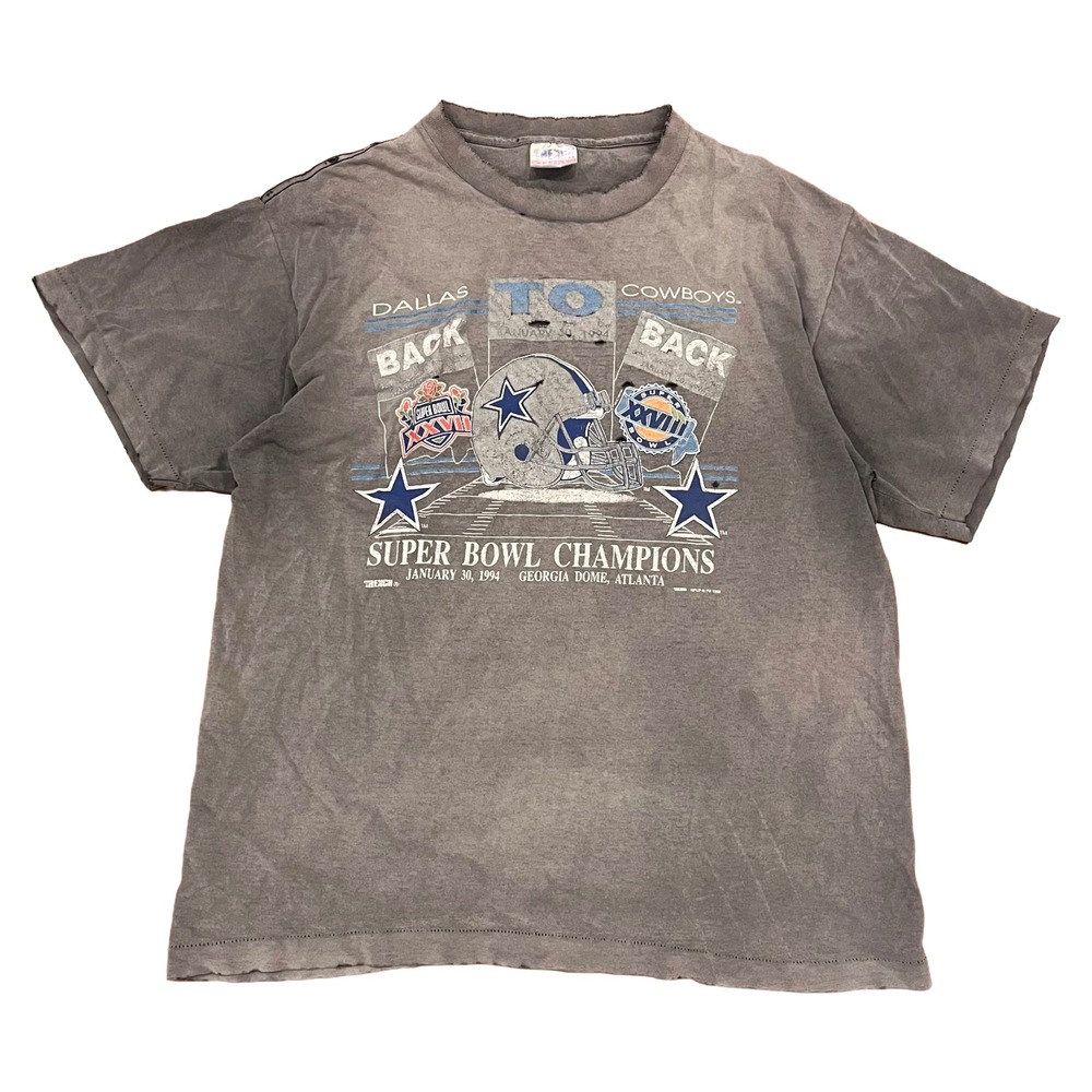 Vintage 1993 Dallas Cowboys Back 2 Back Super Bowl T-Shirt Distressed XL